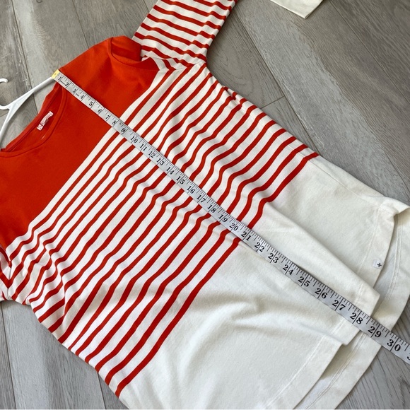 Orlebar Brown Striped Colorblock Long Sleeve Sweater Orange Cream (large) preppy - Picture 3 of 6